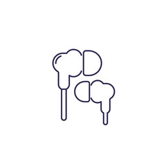 Earbud headphones or earphones line icon