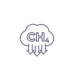 methane emissions, CH4 line icon