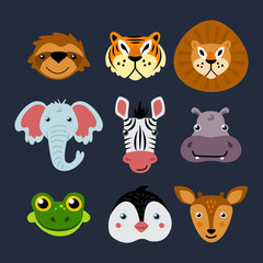 Set of cute vector animals