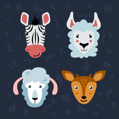 Set of cute vector animals