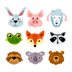 Set of cute vector animals