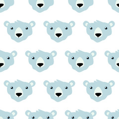 Seamless vector pattern with cute polar bears