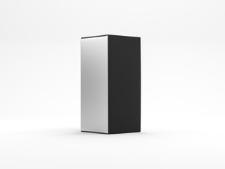 Naklejka premium Silver Box Mockup with black cover for fragrance packaging
