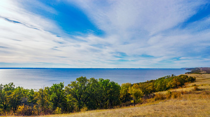 panorama of the volga river from a high bank