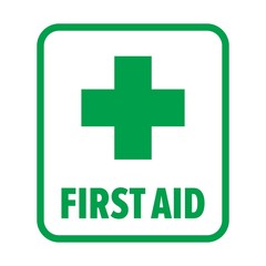 First aid emergency kit sign 