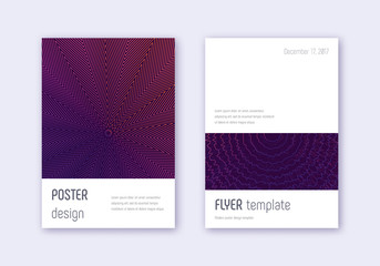 Fototapeta premium Minimalistic cover design template set. Violet abs