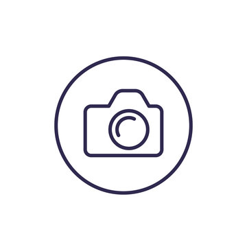 camera line icon, photo vector