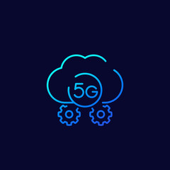 5G network icon, line vector