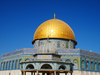 Obraz premium エルサレムの神殿の丘にある岩のドーム