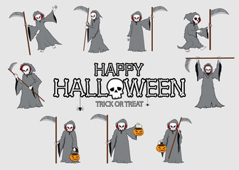 collection set of halloween monster costume Devil