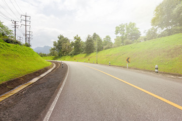 Route view of tourists in the natural park