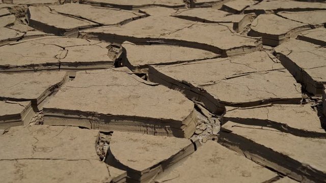 Natural Disaster: Dried mut in a desert in South America