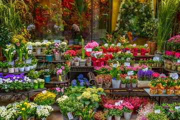 Fototapeta na wymiar colorful flowers in the flower shop