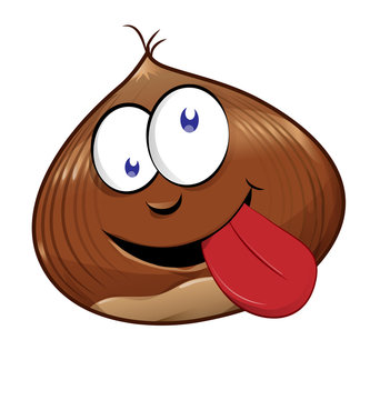 funny chestnut character mascot isolated on white