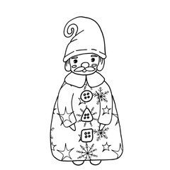 Christmas or New Year 2020 coloring vector page