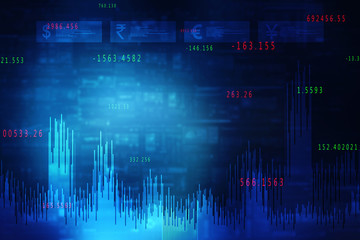 2d rendering Stock market online business concept. business Graph 