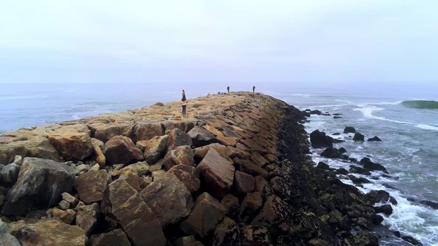 Flight over the beaches of Cortegaca and Es Moritz in Portugal - videoclip