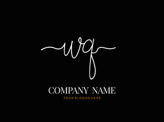 W Q WQ Initial handwriting logo design with circle. Beautyful design handwritten logo for fashion, team, wedding, luxury logo.