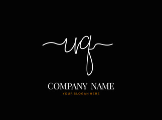 U Q UQ Initial handwriting logo design with circle. Beautyful design handwritten logo for fashion, team, wedding, luxury logo.