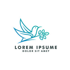 Bird logo design, Animal flying icon vector