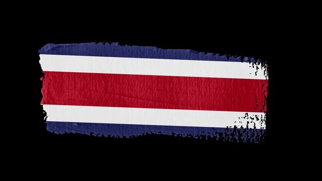 Costa Rica flag painted with a brush stroke