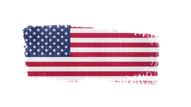 United States flag painted with a brush stroke