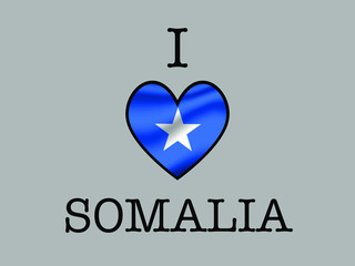 Obraz premium Somalia National flag inside Big heart and meaning i love. Original color and proportion. vector illustration, world countries from set. Isolated on white background