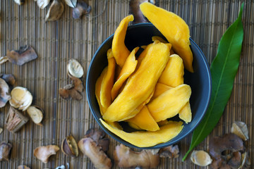 Dehydrated Mango Slices in Bowl 