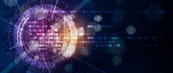 Technology data background, idea of global business solution