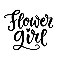 Flower Girl lettering. Wedding ceremony modern calligraphy