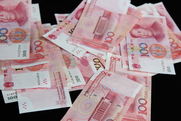 yuan banknotes background
