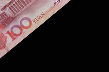 Obraz premium one hundred yuan on a black background