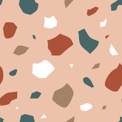 Terrazzo flooring seamless pattern. Classic Italian mosaic repeating background