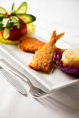 sea food on white background