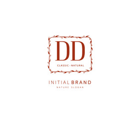 D DD Beauty vector initial logo, handwriting logo of initial signature, wedding, fashion, jewerly, boutique, floral and botanical with creative template for any company or business.