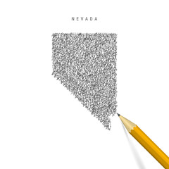 Nevada sketch scribble map isolated on white background. Hand drawn vector map of Nevada.