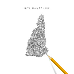 New Hampshire sketch scribble map isolated on white background. Hand drawn vector map of New Hampshire.