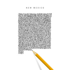 New Mexico sketch scribble map isolated on white background. Hand drawn vector map of New Mexico.