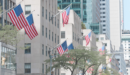 Usa Flags in New York City