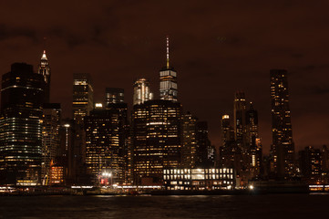 Fototapeta na wymiar Panorama of New York City by night