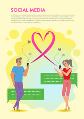 Couple chatting on social media