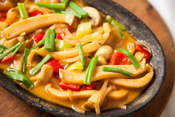 vegetable fried squid in casserole