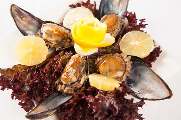 Turkish Stuffed Mussels with lemon