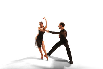 Obraz na płótnie Canvas Ballroom dancing isolated on white.