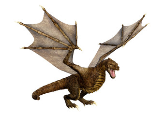 Obraz premium 3D Rendering Fairy Tale Dragon on White