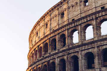 Fototapeta premium Colosseum at sunrise in Rome, Italy