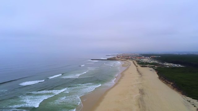 Flight over the beaches of Cortegaca and Es Moritz in Portugal - videoclip