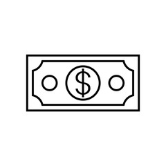 Dollar bill icon. isolated on white background
