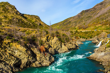 Obraz premium Rapid river with melted glacial water