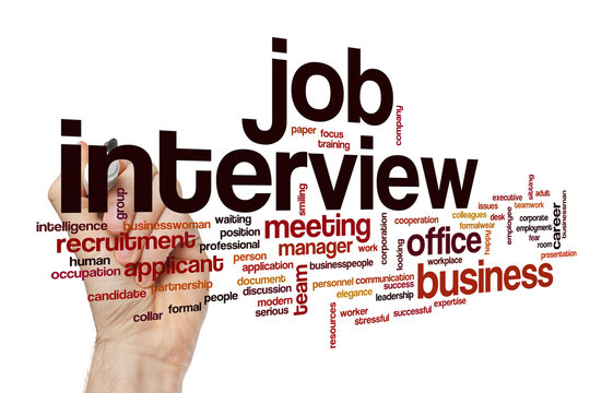 Job interview word cloud